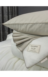 Комплект с одеялом Muslin & Satin Solid color (крем карамель) комплект Евро KAZANOV.A