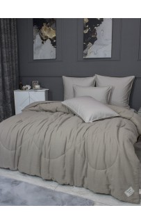 Комплект с одеялом Muslin & Satin Solid color (пыльно бежевый) комплект Евро KAZANOV.A