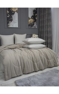 Комплект с одеялом Muslin & Satin Solid color (пыльно бежевый) комплект Евро KAZANOV.A