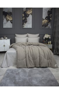 Комплект с одеялом Muslin & Satin Solid color (пыльно бежевый) комплект Евро KAZANOV.A