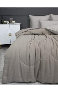 Комплект с одеялом Muslin & Satin Solid color (пыльно бежевый) комплект Евро KAZANOV.A
