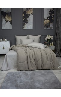 Комплект с одеялом Muslin & Satin Solid color (пыльно бежевый) комплект Евро KAZANOV.A