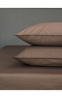 Комплект с одеялом Muslin & Satin Solid color (брауни охра) комплект Евро KAZANOV.A