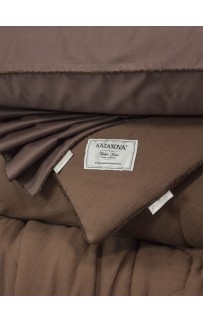Комплект с одеялом Muslin & Satin Solid color (брауни охра) комплект Евро KAZANOV.A