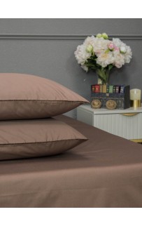 Комплект с одеялом Muslin & Satin Solid color (брауни охра) комплект Евро KAZANOV.A