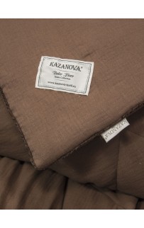 Комплект с одеялом Muslin & Satin Solid color (брауни охра) комплект Евро KAZANOV.A