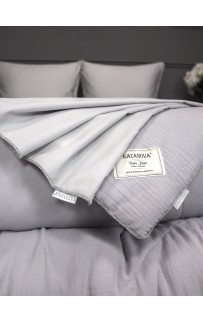 Комплект с одеялом Muslin & Satin Solid color (лаванда жемчуг) комплект Евро KAZANOV.A