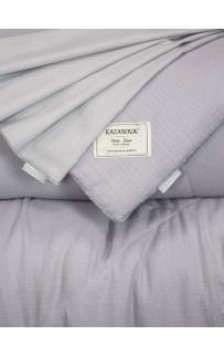 Комплект с одеялом Muslin & Satin Solid color (лаванда жемчуг) комплект Евро KAZANOV.A