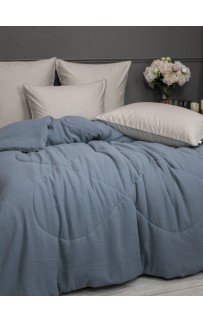 Комплект с одеялом Muslin & Satin Solid color (деним бежевый) комплект Евро KAZANOV.A