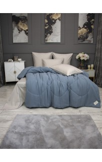 Комплект с одеялом Muslin & Satin Solid color (деним бежевый) комплект Евро KAZANOV.A