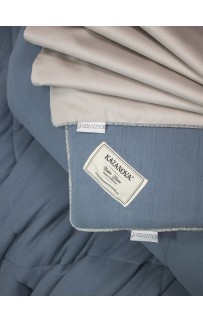 Комплект с одеялом Muslin & Satin Solid color (деним бежевый) комплект Евро KAZANOV.A