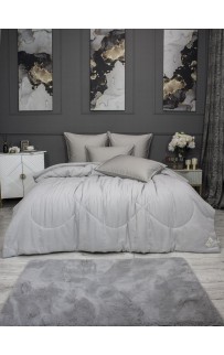 Комплект с одеялом Muslin & Satin Solid color (серебрети беж) комплект Евро KAZANOV.A