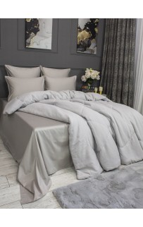 Комплект с одеялом Muslin & Satin Solid color (серебрети беж) комплект Евро KAZANOV.A