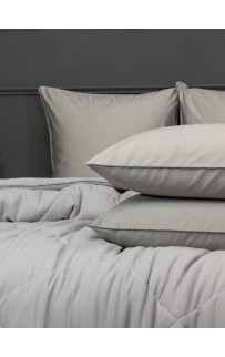 Комплект с одеялом Muslin & Satin Solid color (серебрети беж) комплект Евро KAZANOV.A