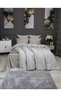 Комплект с одеялом Muslin & Satin Solid color (серебрети беж) комплект Евро KAZANOV.A