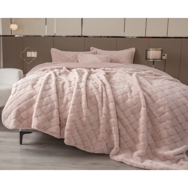 Покрывало декоративное Shinshilla point (пудра платина) 160х220 KAZANOV.A.