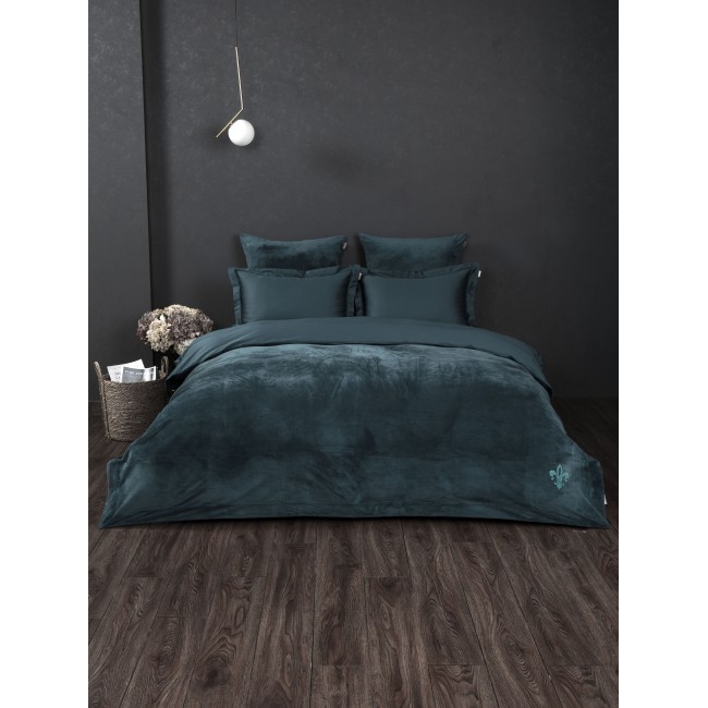 Комплект постельного белья Lindor Premium (изумруд) Евро KAZANOV.A