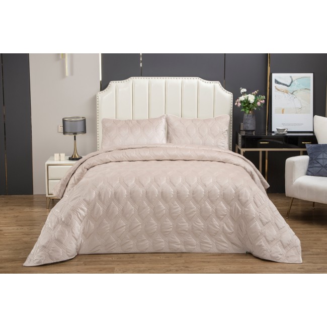 Стеганное покрывало Kendall (крем) 240х260см (1), 50х70см (2) KAZANOV.A.