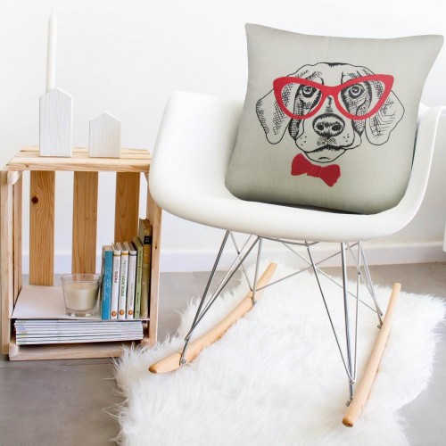 Подушка декоративная Primavelle 45х45 с вышивкой, полулен