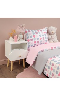 Сердечки (розовый) КПБ детский Siberia