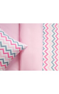 Зигзаг (розовый) КПБ детский Siberia