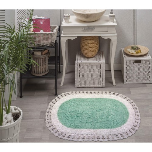 FRIDA (ментол) набор ковриков для ванной кружевной 60х100 и 50х70см Sofi De MarkO