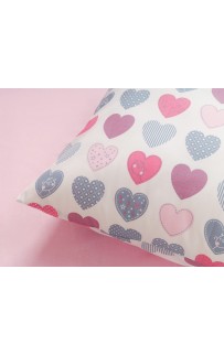 Сердечки (розовый) КПБ детский Siberia