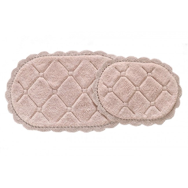 Brianna (пудра) набор ковриков для ванной кружевной 60х100 и 50х70