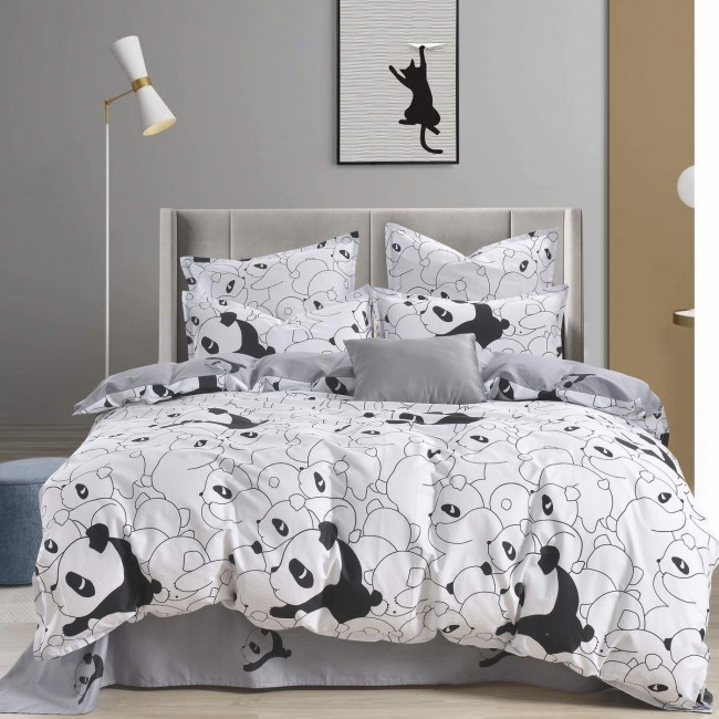 Панда (белый) КПБ сатин Евро