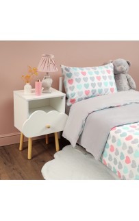 Сердечки (голубой) КПБ детский Siberia