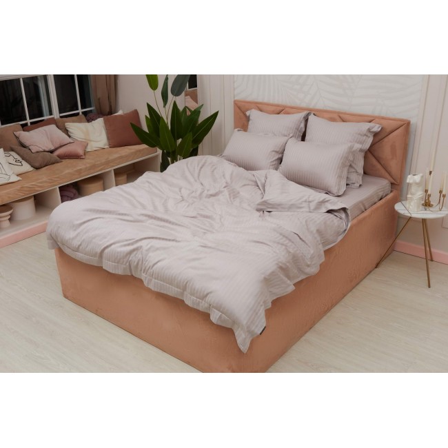 Моне (пеп лиловый) комплект постельного белья страйп сатин Евро 2н Sofi De MarkO