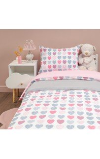 Сердечки (розовый) КПБ детский Siberia