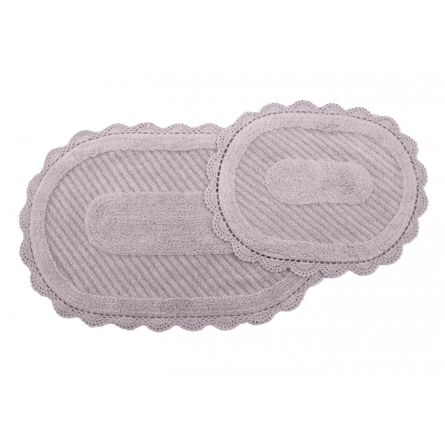 LAURA (серо-лиловый) набор ковриков для ванной кружевной 60х100 и 50х70 Sofi De MarkO