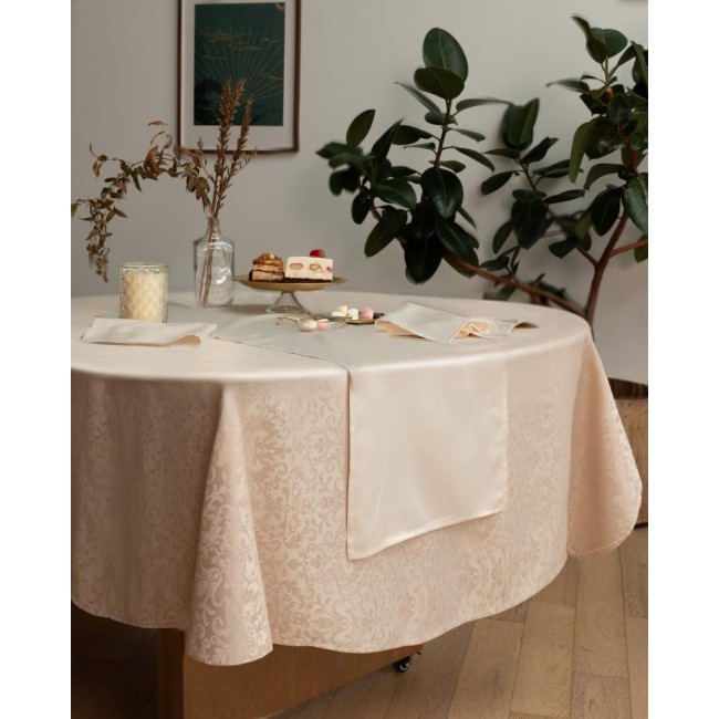 Бекки (беж) Скатерть круглая 160см Sofi De MarkO Бекки (беж) Скатерть круглая 160см Sofi De MarkO