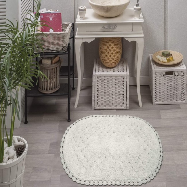 AVRORA (крем) Коврик для ванной кружевной 50х70см