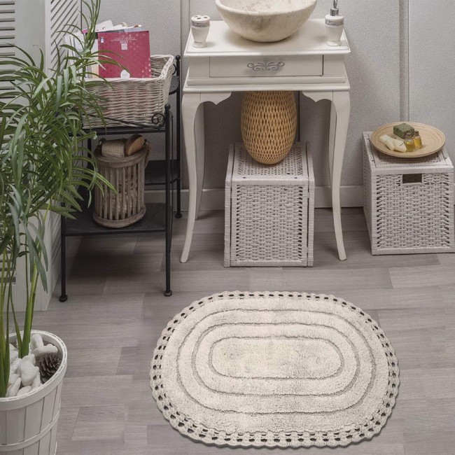 YANA (беж) набор ковриков для ванной кружевной 60х100 и 50х70