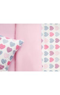 Сердечки (розовый) КПБ детский Siberia