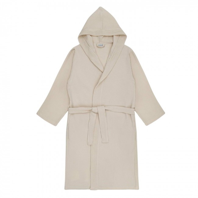 Naomi (крем) XL (р.56-58) Халат вафельный с капюшоном Naomi (крем) XL (р.56-58) Халат вафельный с капюшоном