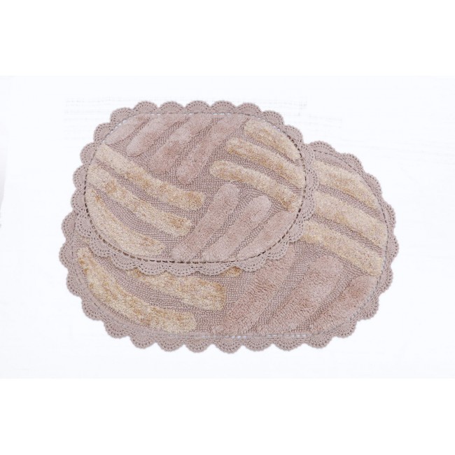 NANCY (капучино) набор ковриков для ванной кружевной 60х100 и 50х70 Sofi De MarkO