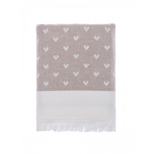 Полотенце Tivolyo Home HEARTS бежевый 75х150