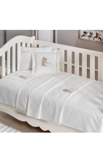 Комплект детского постельного белья Tivolyo Home POURTOL BEBE коричневый с покрывалом