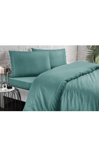 Комплект постельного белья Tivolyo Home CASUAL тёмно-зелёный семейный