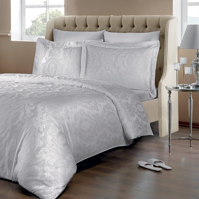 Комплект постельного белья Tivolyo Home FABIO серый Евро