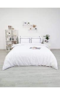 Комплект постельного белья Tivolyo Home LINE белый/синий Евро