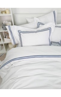 Комплект постельного белья Tivolyo Home LINE белый/синий Евро