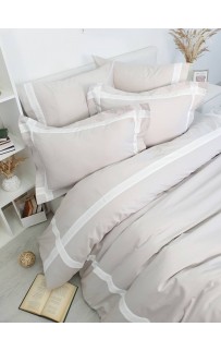Комплект постельного белья Tivolyo Home BANDA бежевый KING SIZE