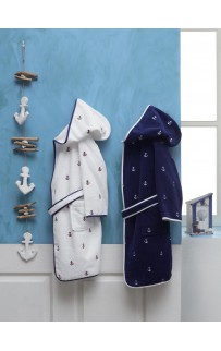 Детский халат Soft cotton MARINE синий 1-2 года