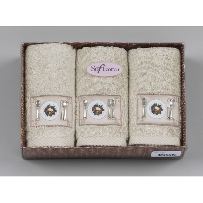 Салфетка Soft cotton KITCHEN бежевый 3 предмета
