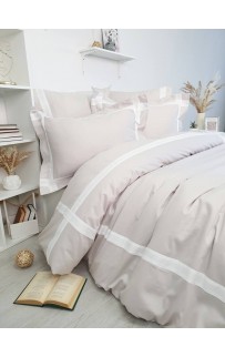 Комплект постельного белья Tivolyo Home BANDA бежевый KING SIZE