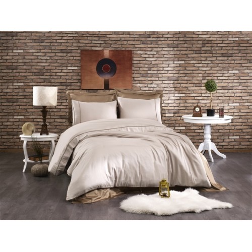 Комплект постельного белья Grazie Home ALIх тёмно-коричневый/коричневый Евро